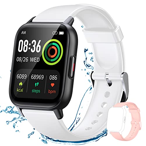 LAMA Smartwatch Fitness 1.7" Bianco Rosa Cardio IP67