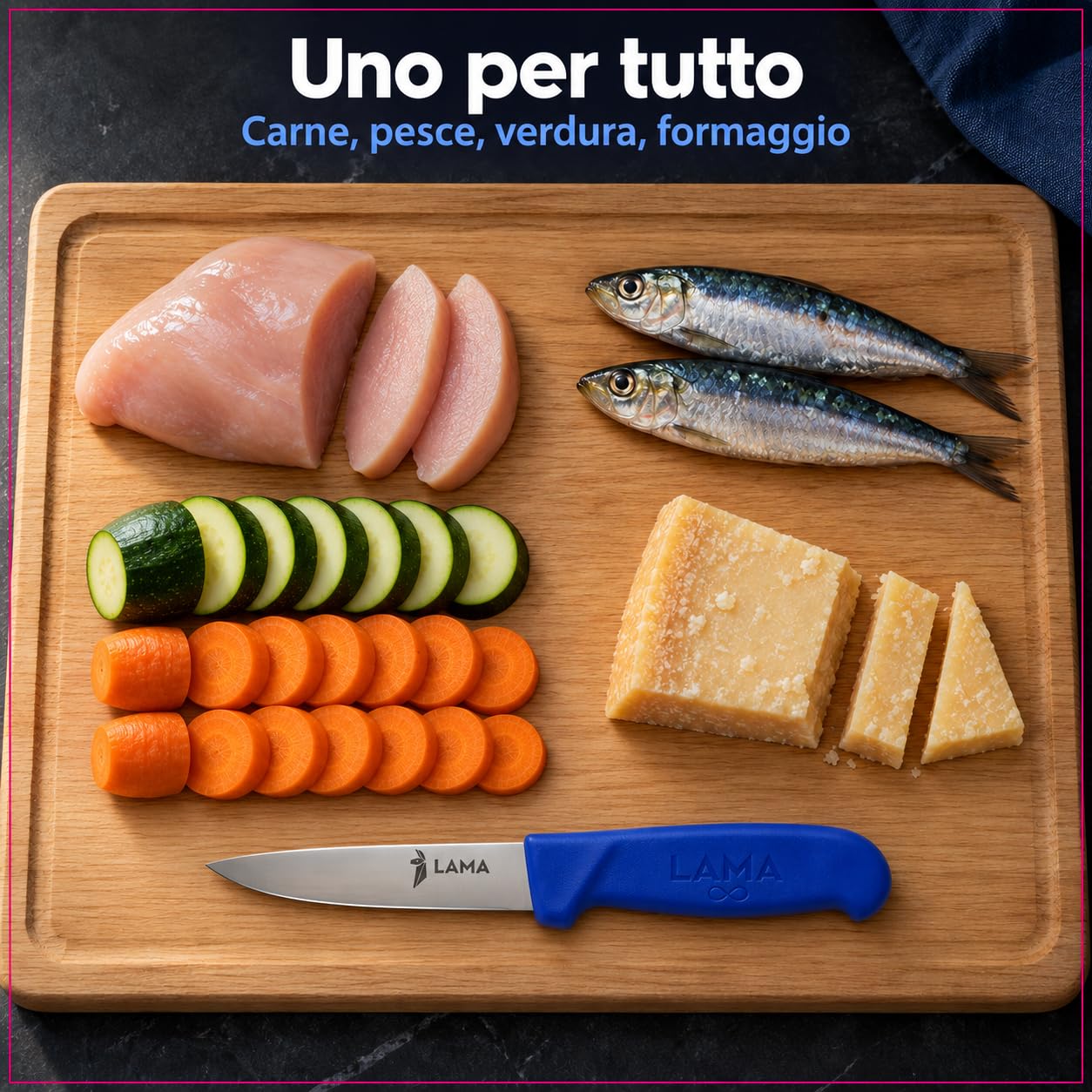 LAMA Multiuso 12,8 cm coltello cucina carne acciaio