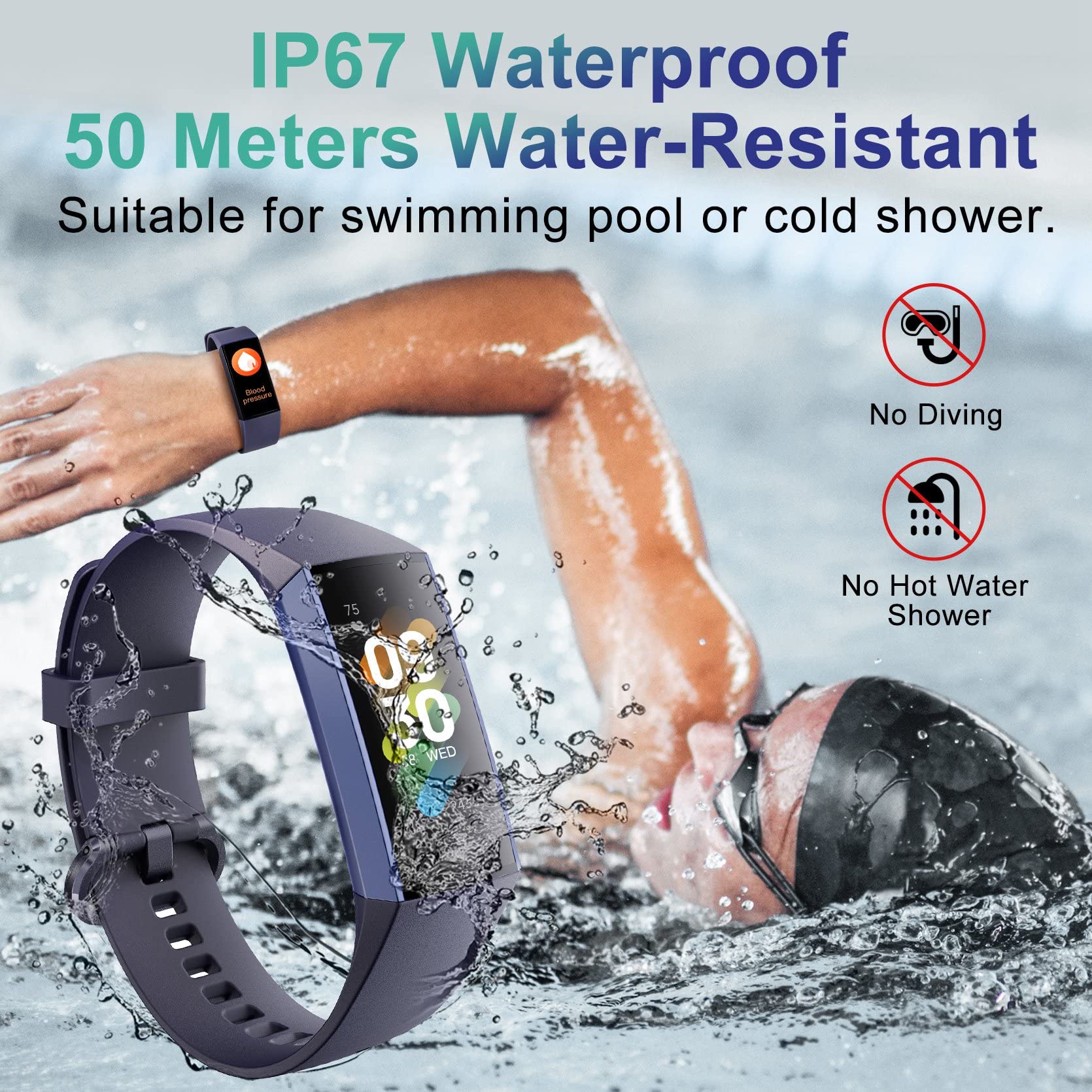 LAMA Activity Tracker Orologio Fitness AMOLED IP67