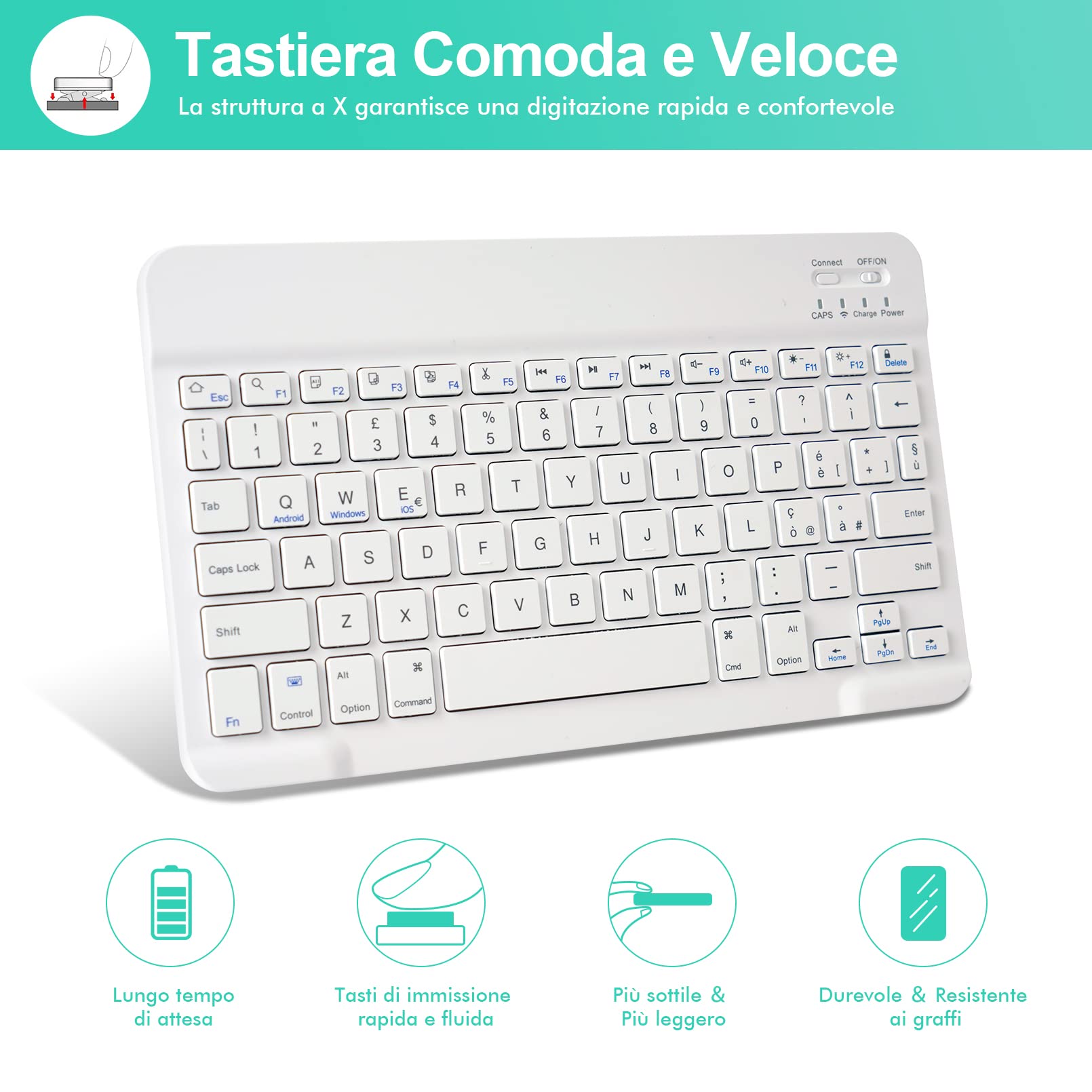LAMA Custodia con tastiera iPad 10.2/10.5 QWERTY italiana