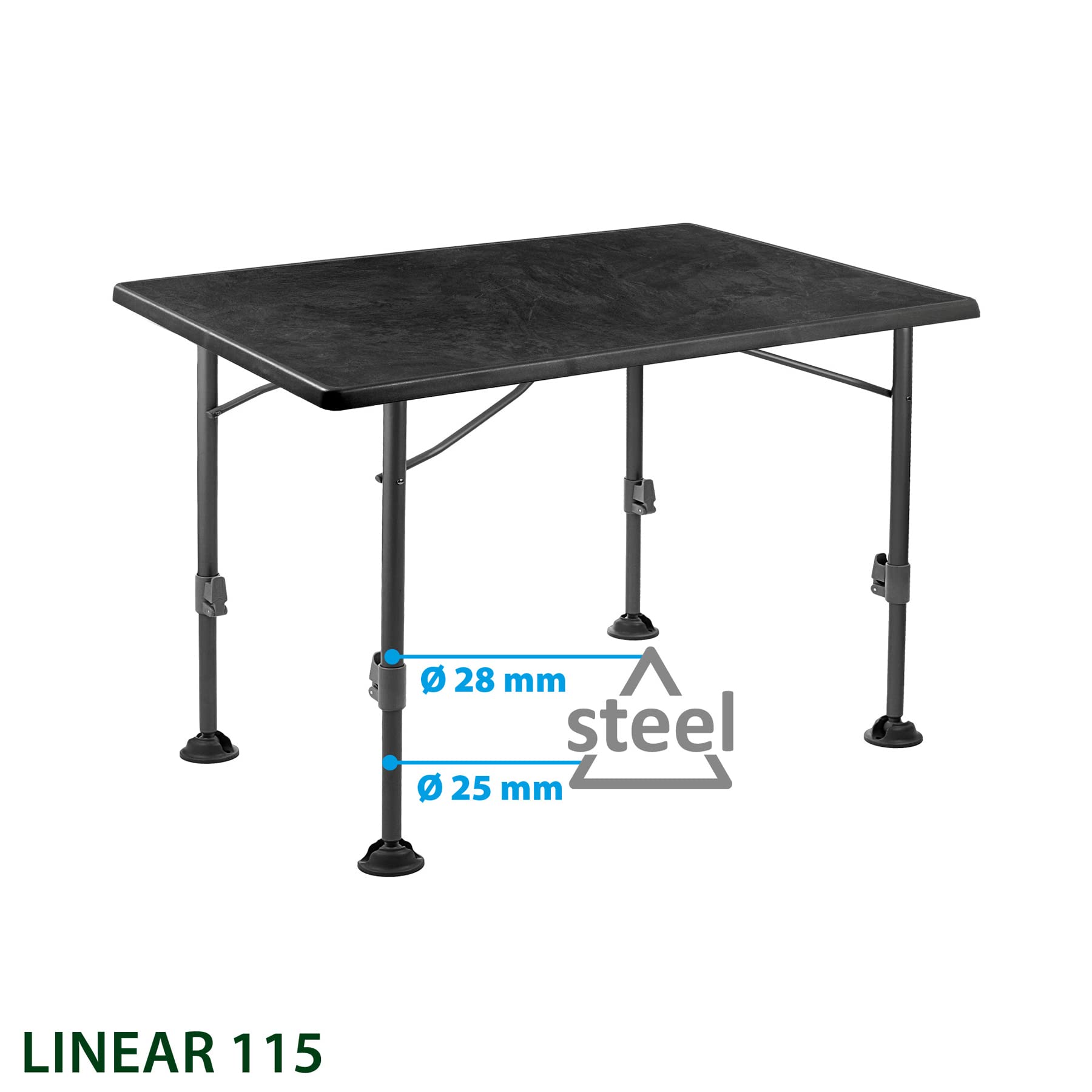 Brunner Linear Black 115 tavolo campeggio pieghevole 115x70