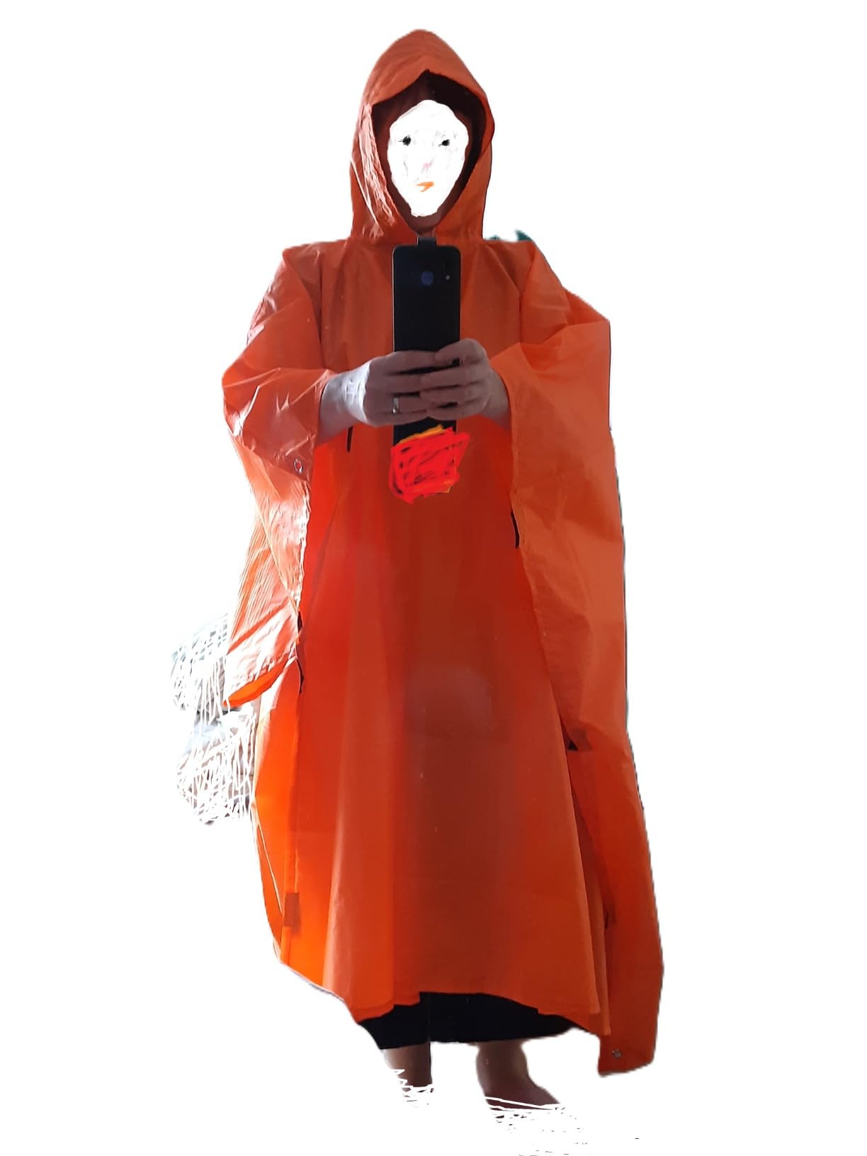 Lama poncho impermeabile verde tesa trasparente