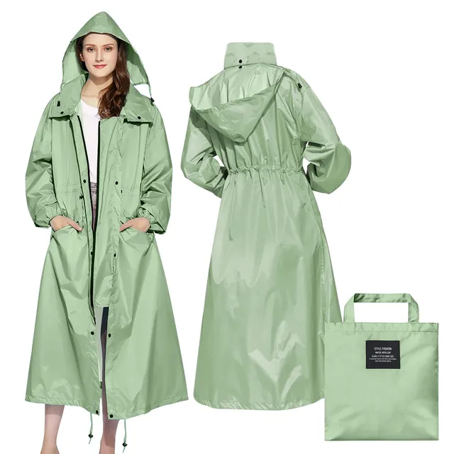 LAMA impermeabile lungo donna con cappuccio leggero