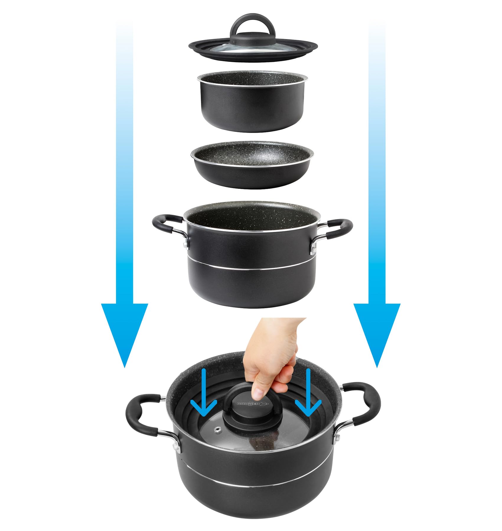 Brunner set cucina alluminio 3 pezzi 4L campeggio