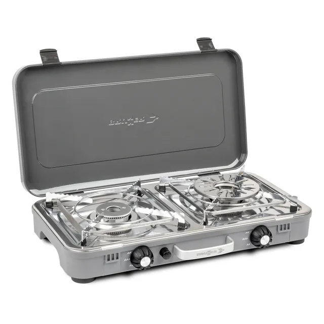 Brunner Devil Kookmaster fornello gas 2 fuochi inox 30 mbar