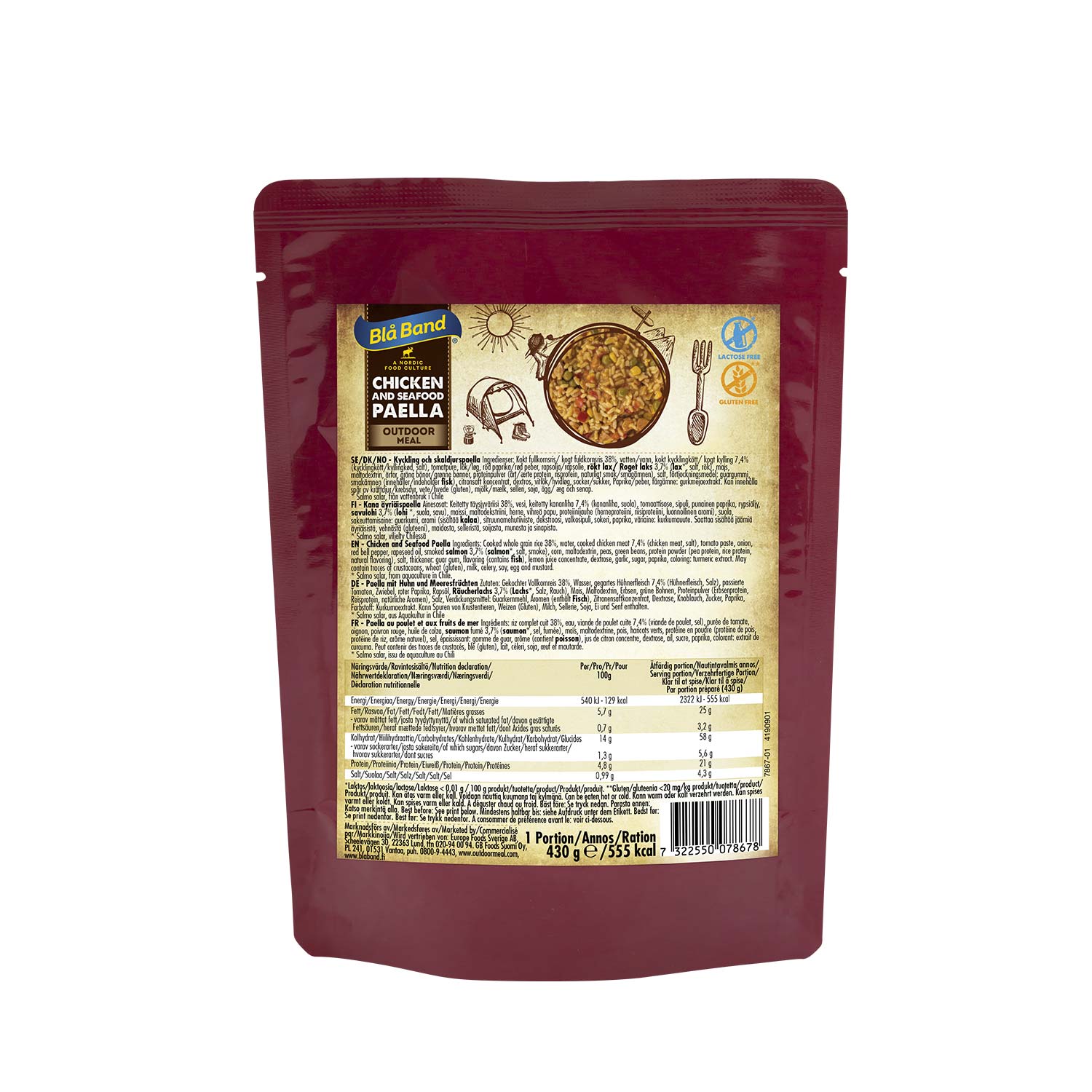 Blå Band Chicken Seafood Paella pasto outdoor 430 g