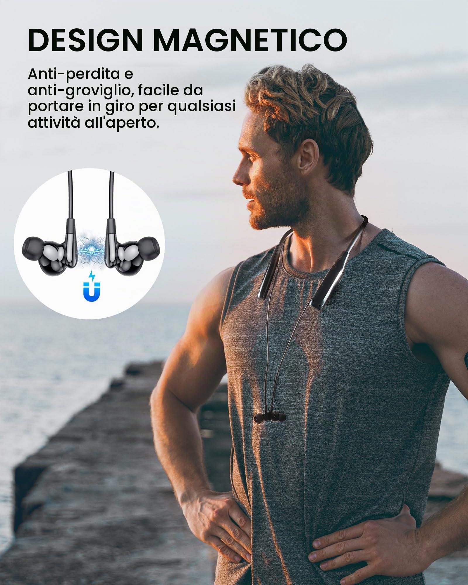 LAMA A13 auricolari bluetooth nero IPX5 100 ore