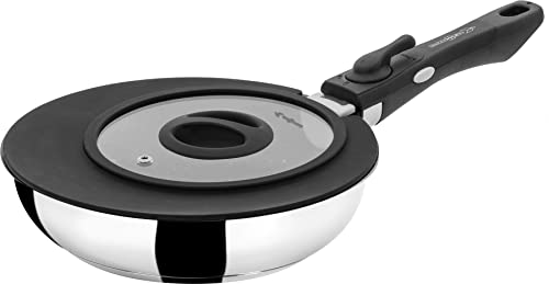 Brunner Academy Pan padella acciaio 22 cm con coperchio