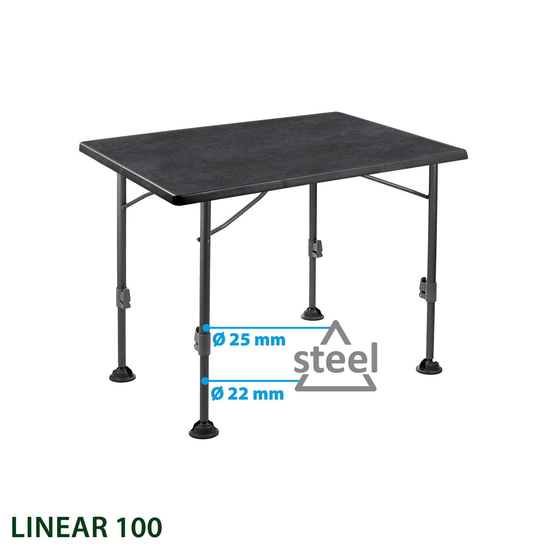Brunner Linear Black 100 tavolo campeggio regolabile