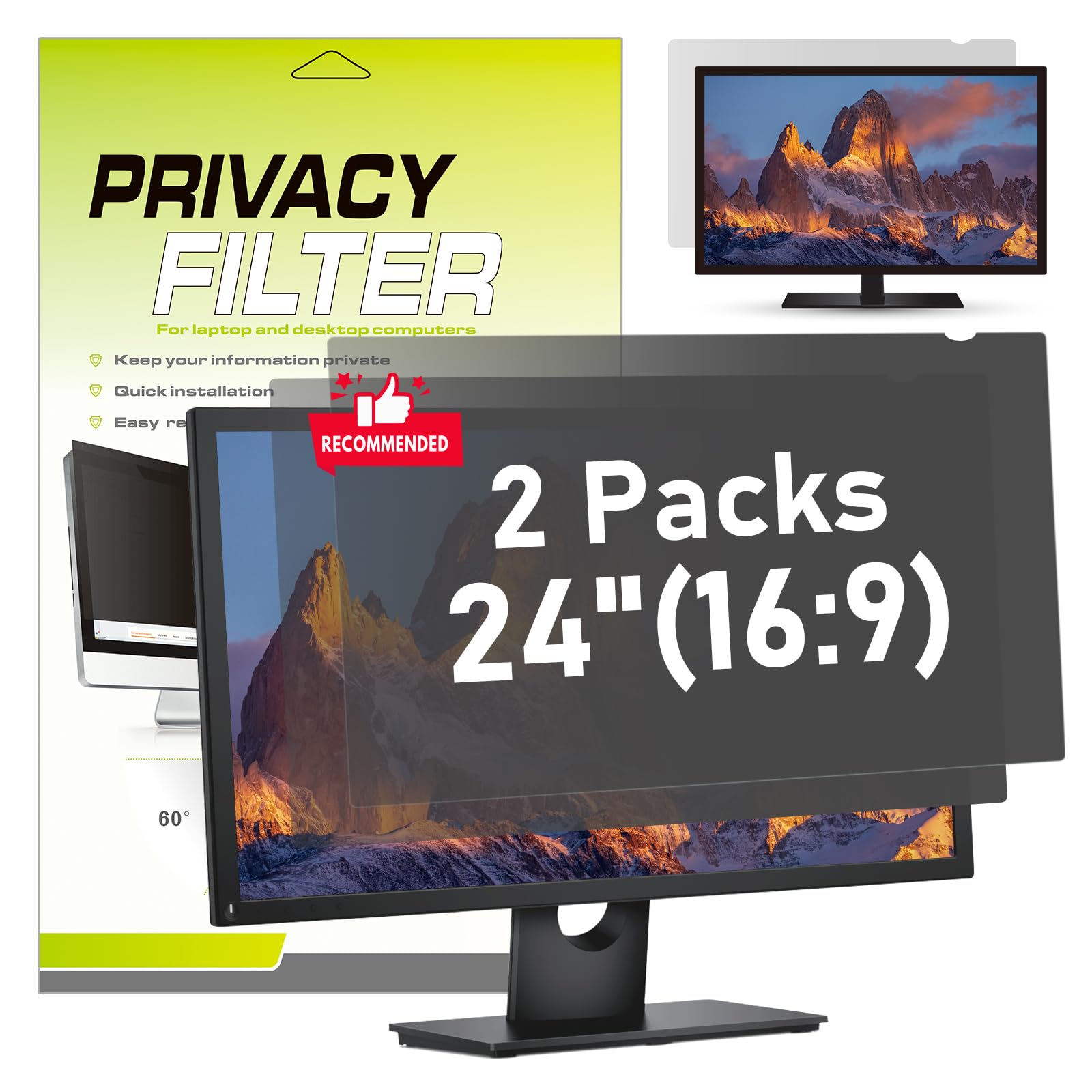 Lama filtro privacy monitor 24 pollici 16:9 2 pz