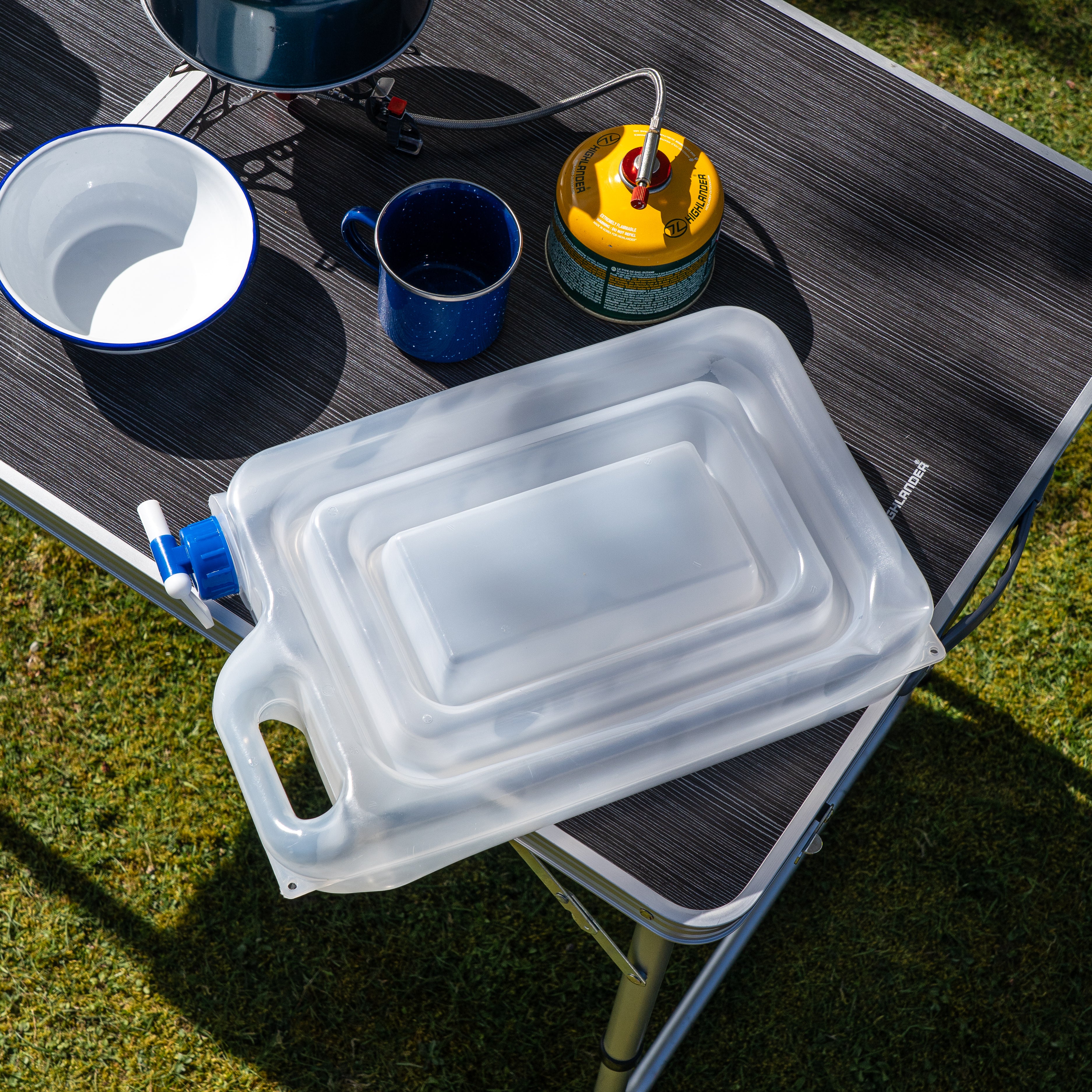Highlander Flat Pack tanica acqua pieghevole 13L rubinetto