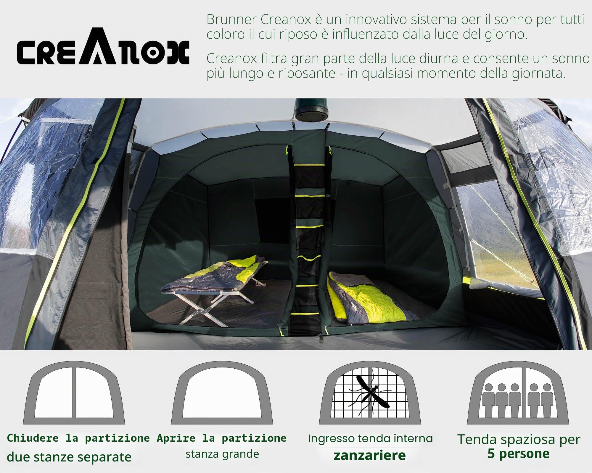 Brunner Kalynda 5 tenda familiare 5 posti con veranda