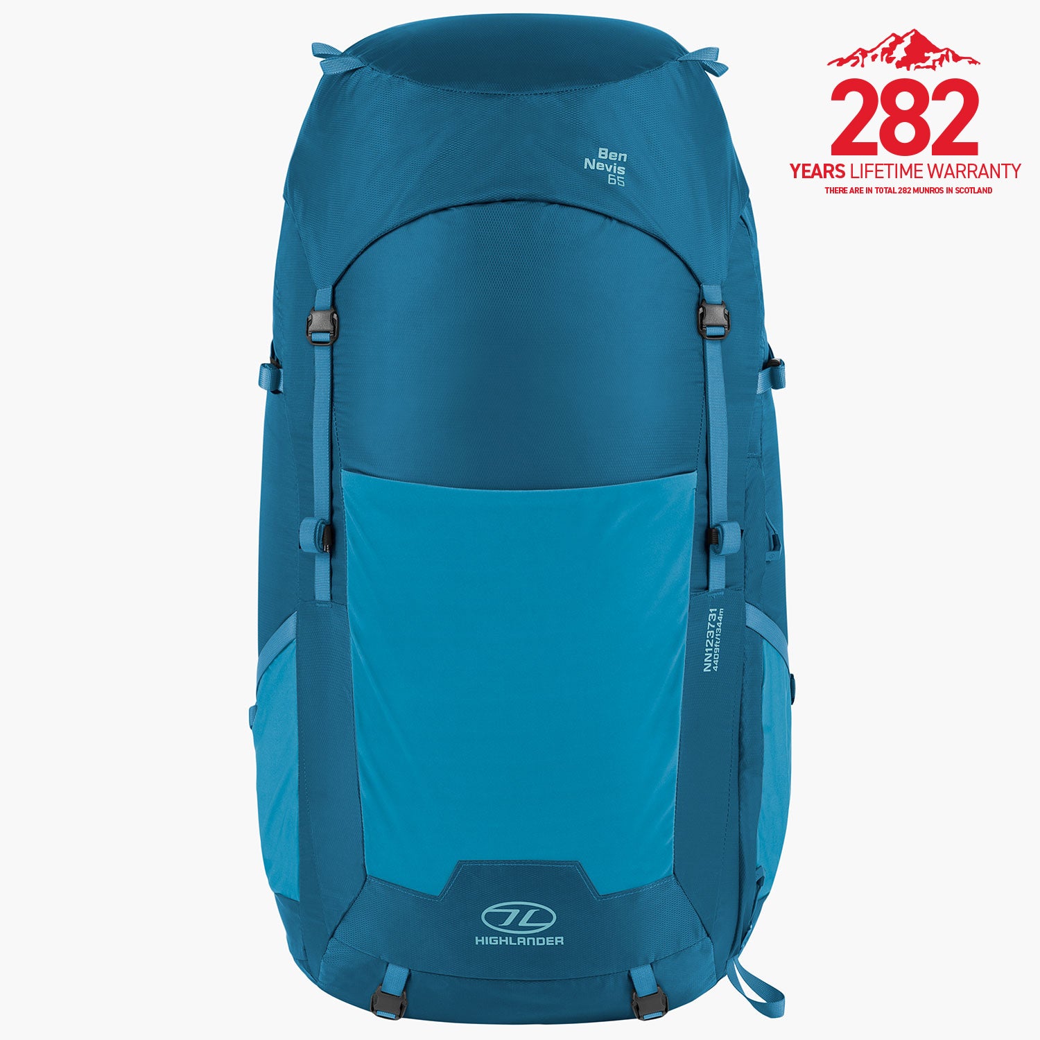 Highlander Ben Nevis 65L Zaino Trekking Grigio 65 L Traspirante