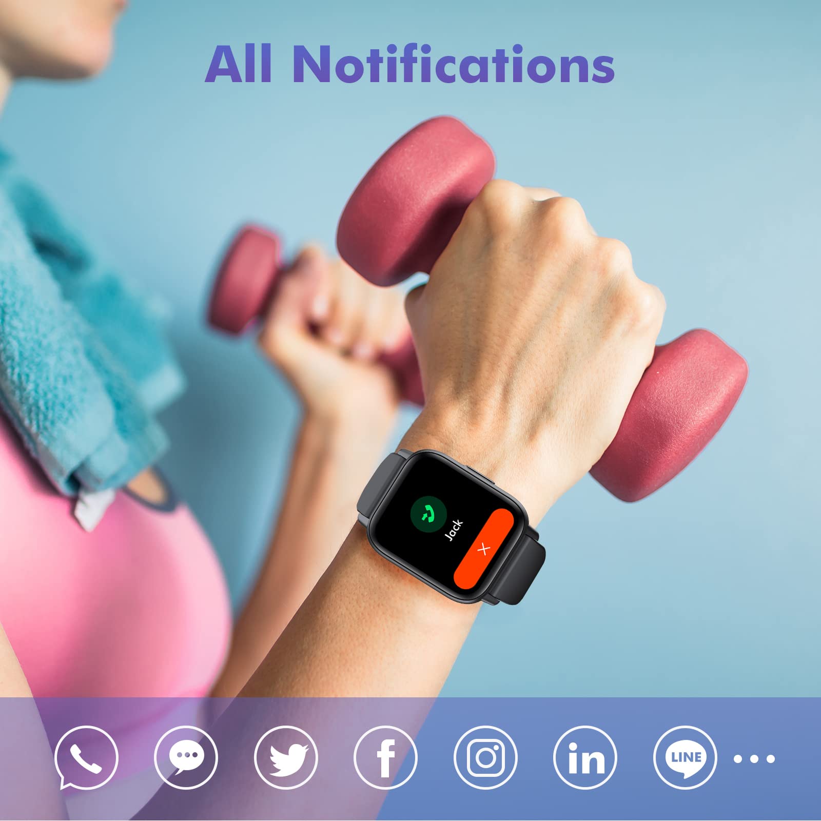 LAMA Touch 1,7 smartwatch fitness nero-blu cardio IP67