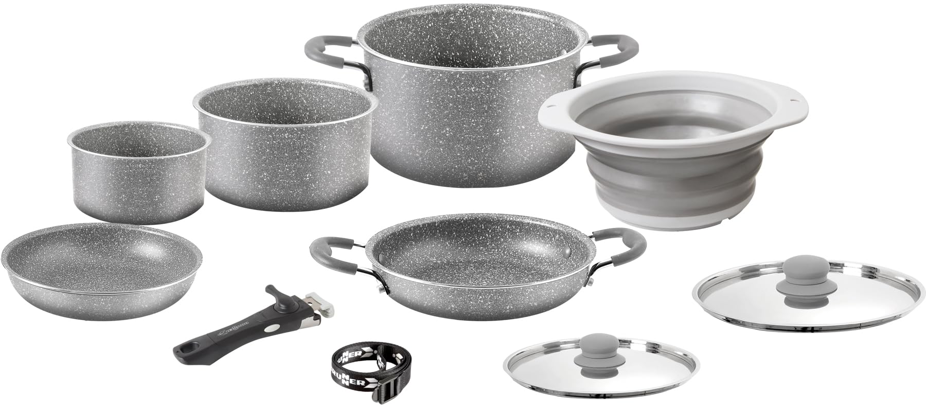 Brunner Gourmet Rock NG Batteria Pentole 9+1 24 cm Antiaderente
