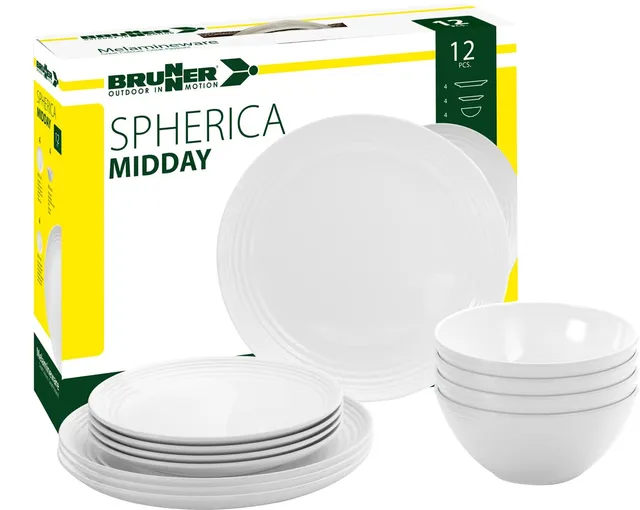 Brunner Midday Spherica set piatti campeggio 12 pezzi antiscivolo