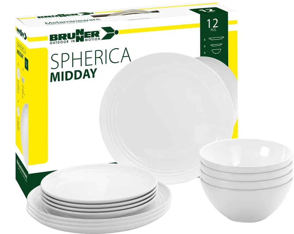 Brunner Midday Spherica set piatti campeggio 12 pezzi antiscivolo