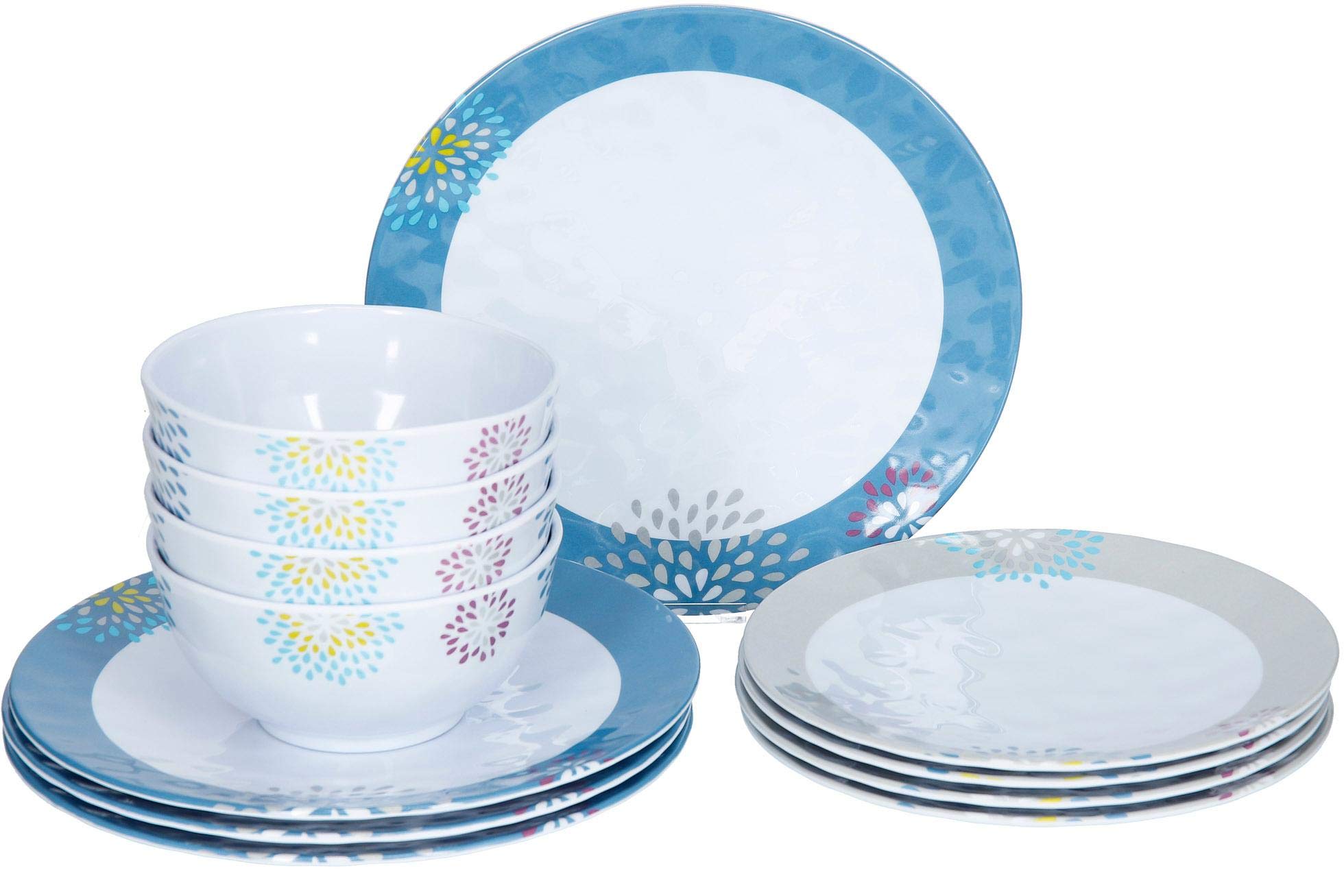 Brunner Midday Granyte set piatti melamina grigio antiscivolo