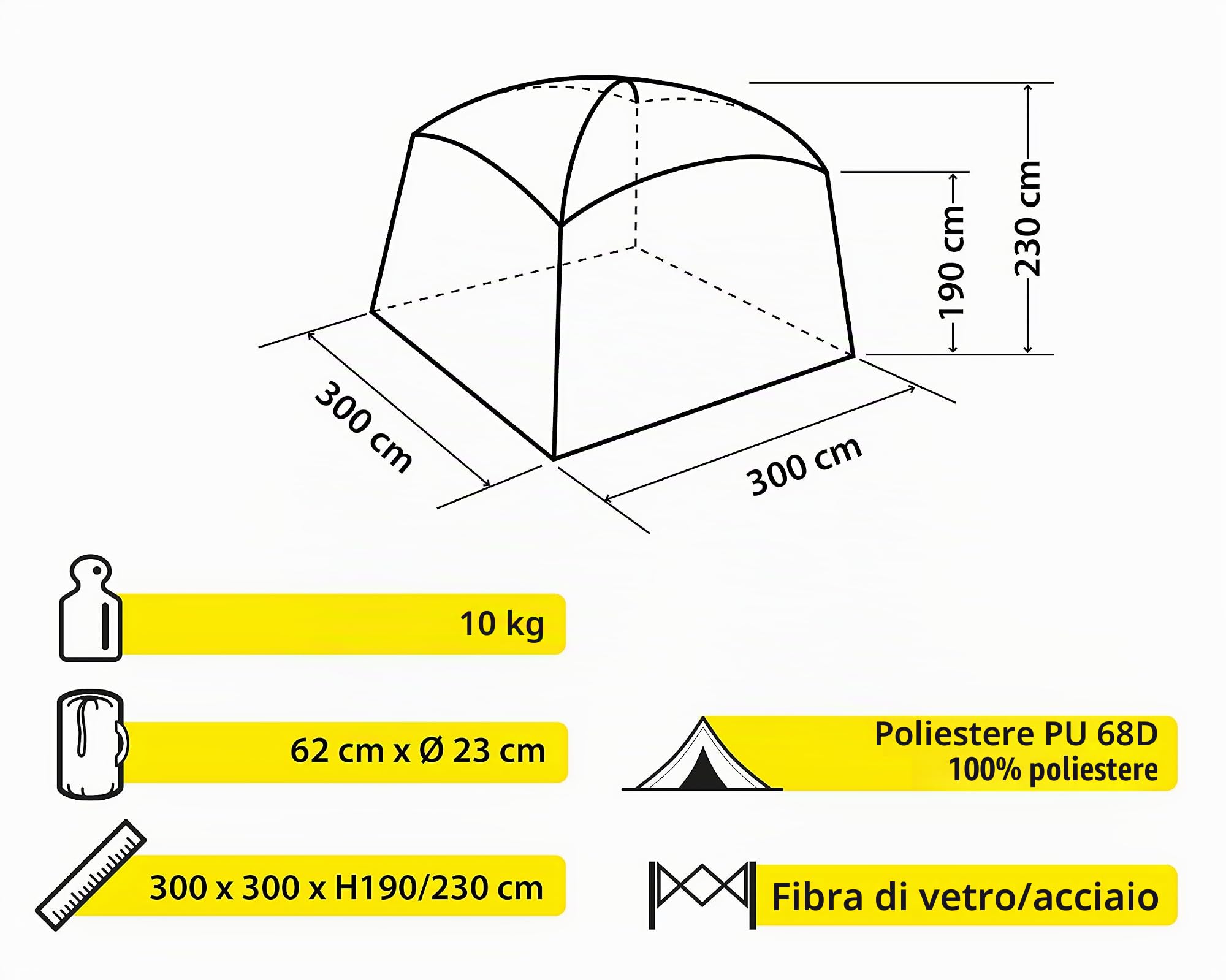 Brunner Medusa II gazebo outdoor 3x3 resistente