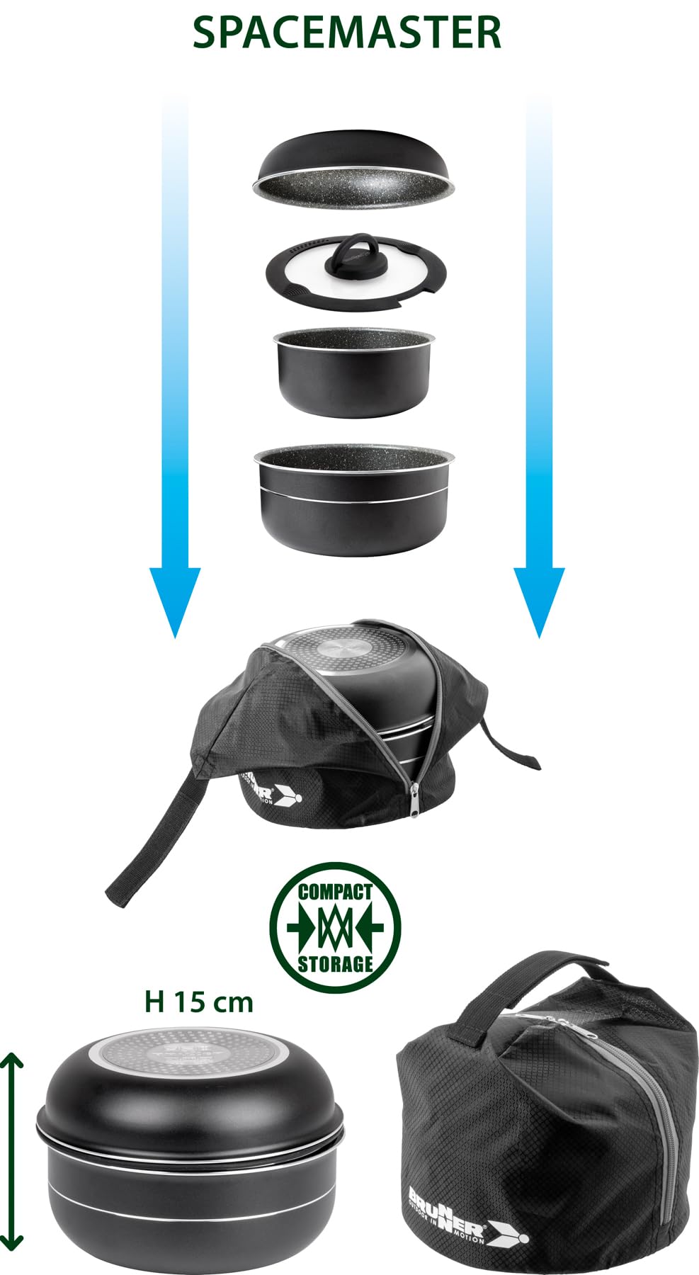 Brunner Pirate Mini 0806087N set pentole 3 pezzi