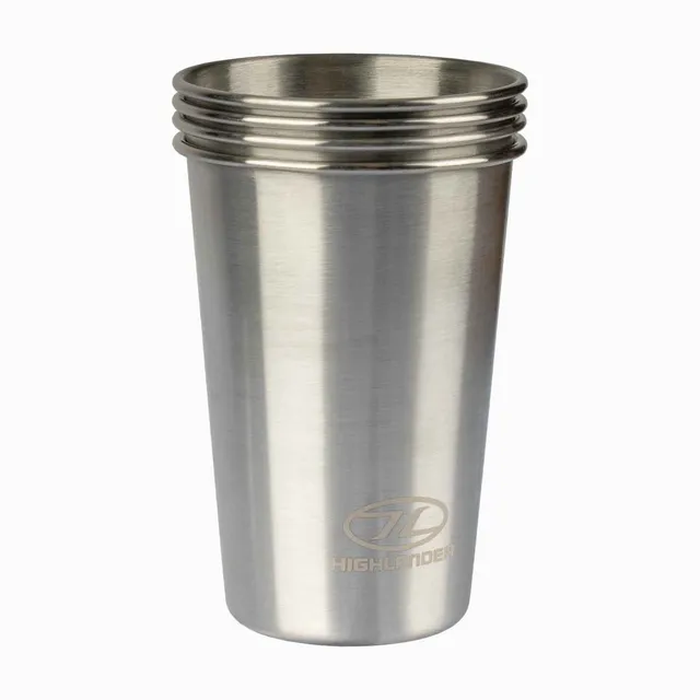 Highlander Camp Cup Tazza Acciaio Inox 500 ml x4