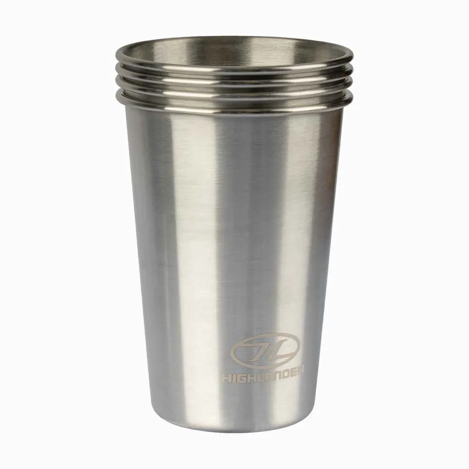 Highlander Camp Cup Tazza Acciaio Inox 500 ml x4