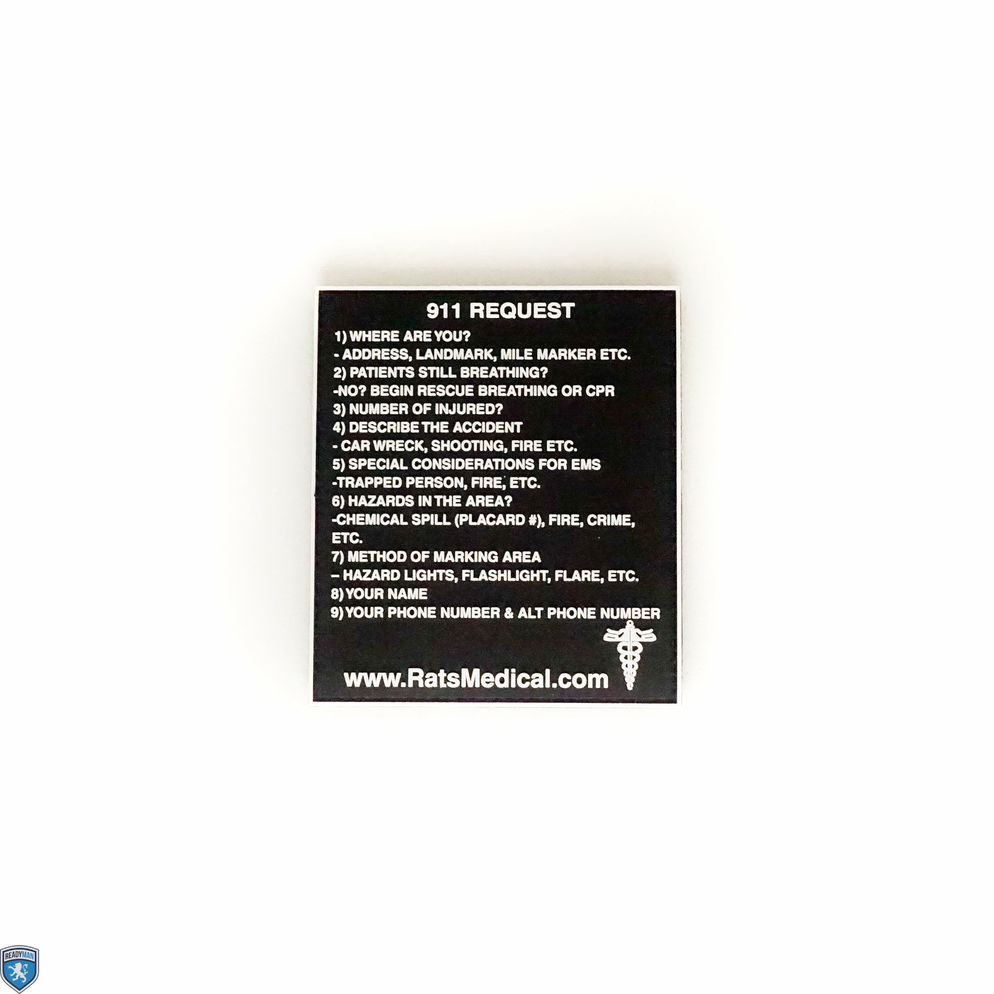 Readyman 911 Request patch PVC checklist soccorso