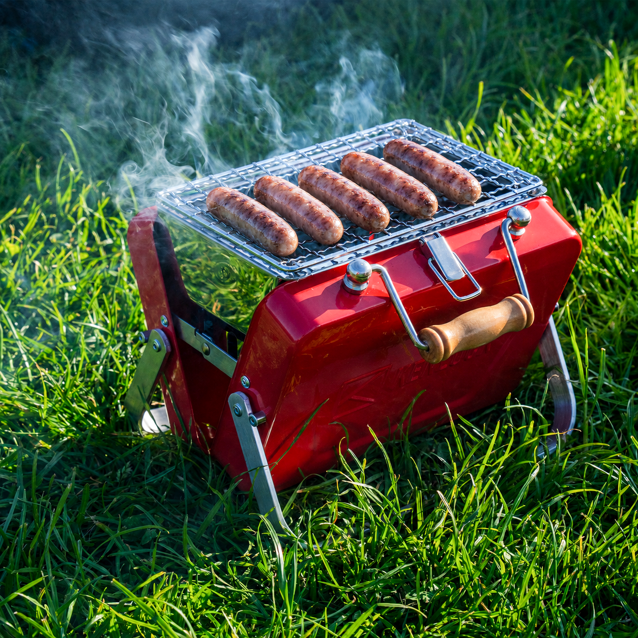 Kenluck Mini Grill Barbecue a Carbone 750 g Rosso