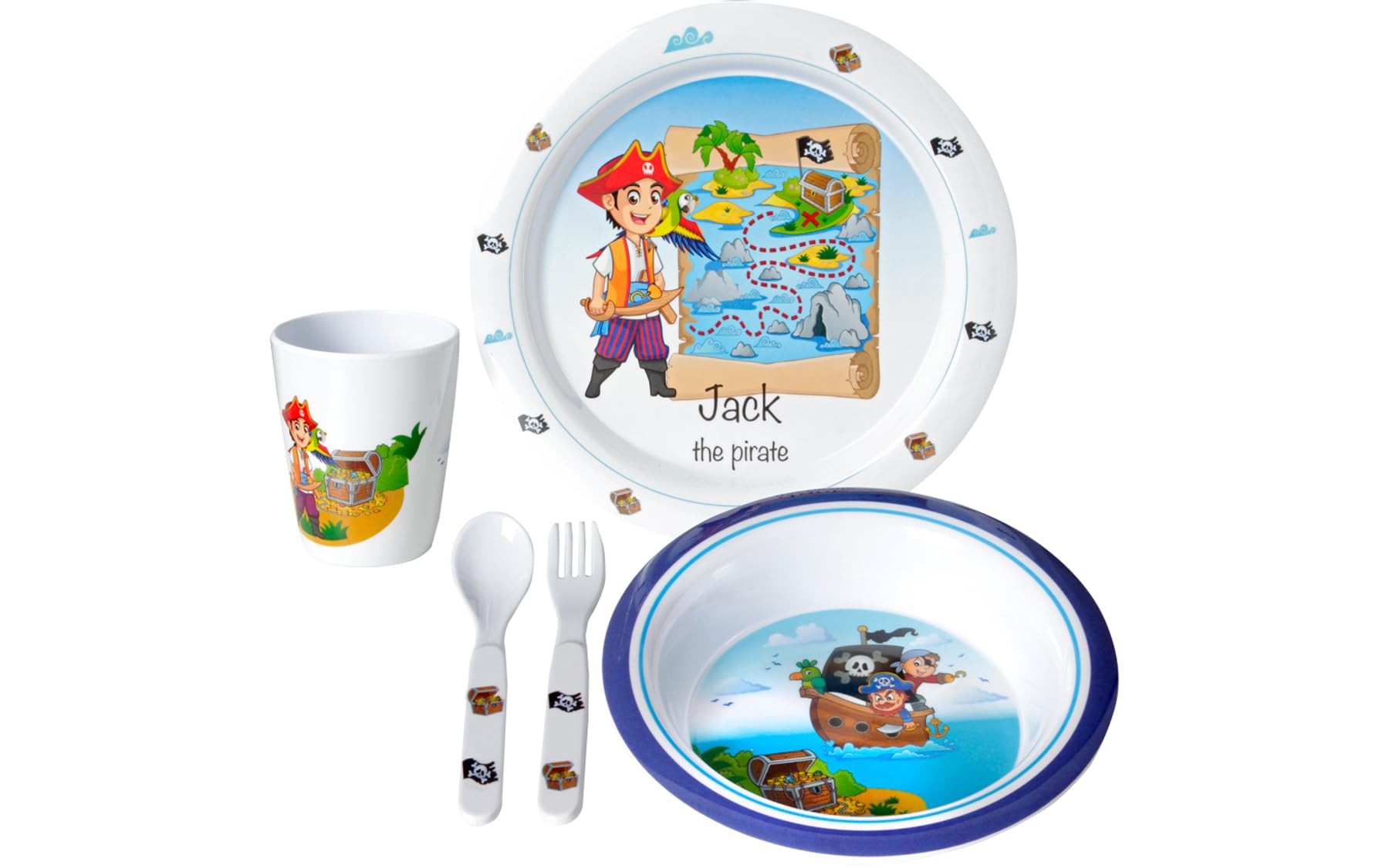 Brunner Jack Kids Boy Set Stoviglie Bimbi 5 Pezzi