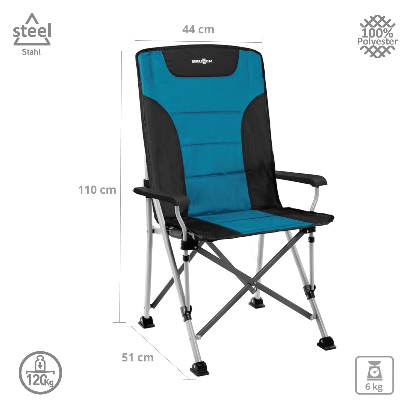 Brunner Raptor Highback 0404016N.C55 sedia azzurro 120 kg