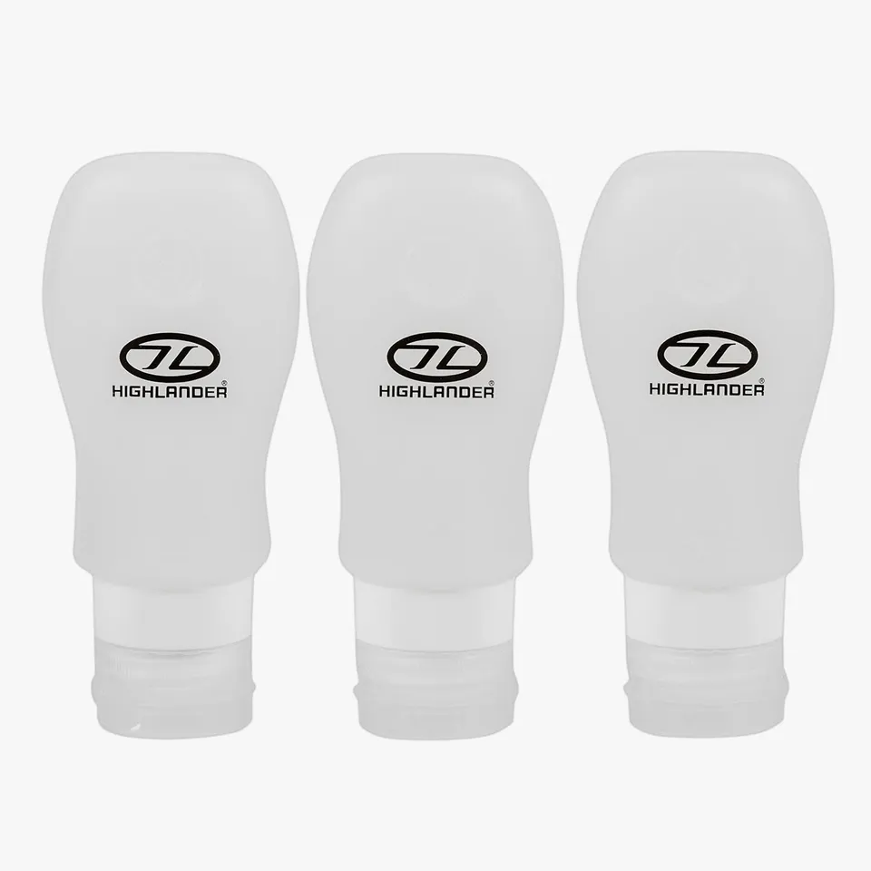 Highlander Silicone Travel Bottles flaconi 3 pezzi silicone