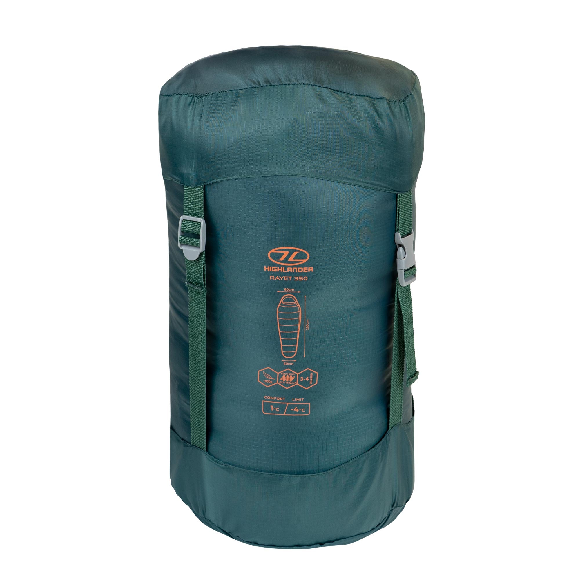 Highlander Rayet 350 sacco a pelo mummia verde pino
