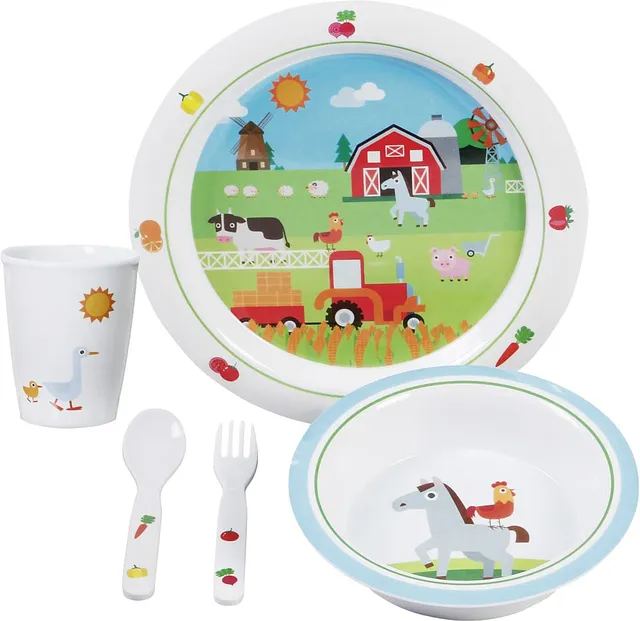 Brunner Farm set stoviglie bimbi melamina 5 pezzi