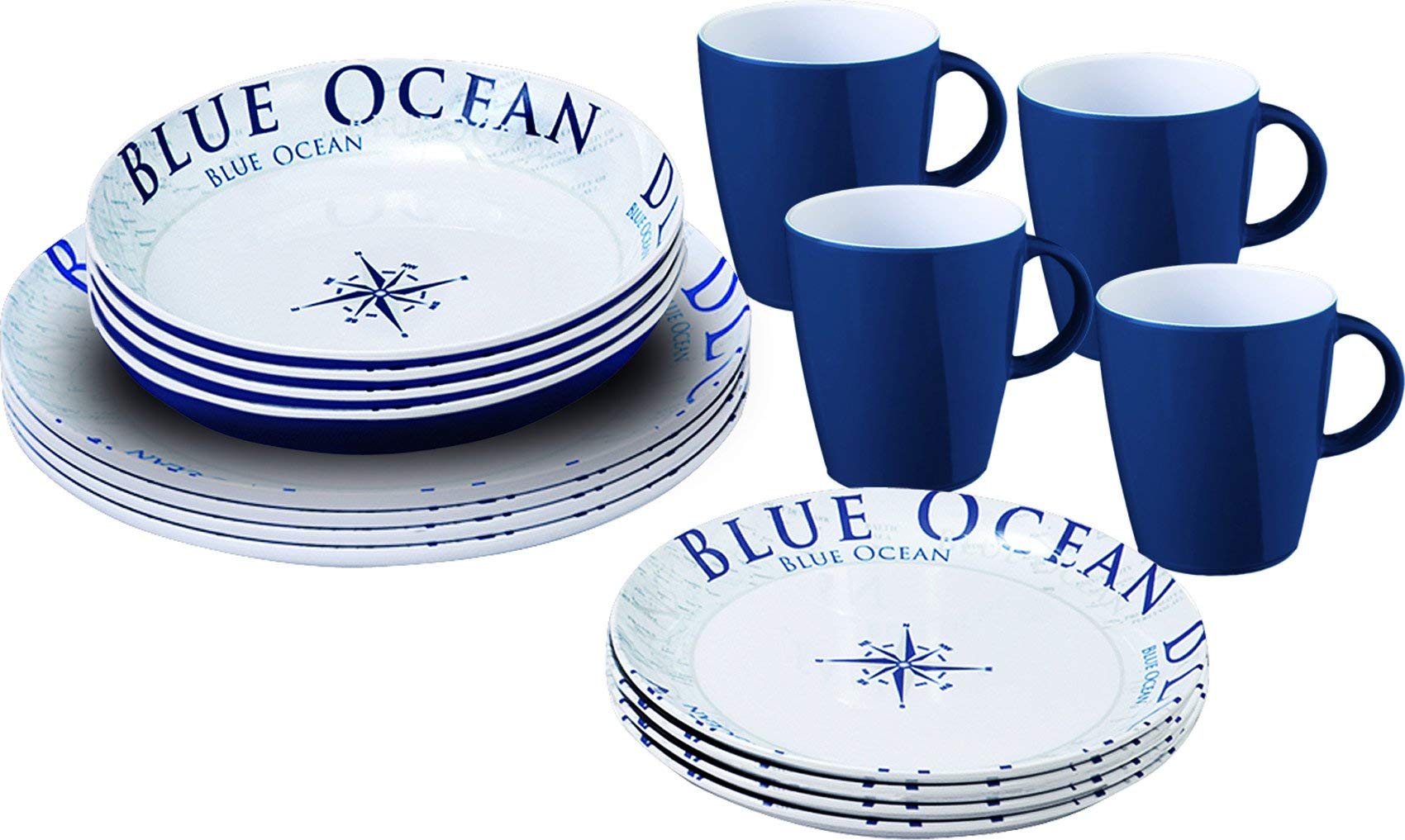 Brunner Midday Blue Ocean set piatti 16 pezzi melamina