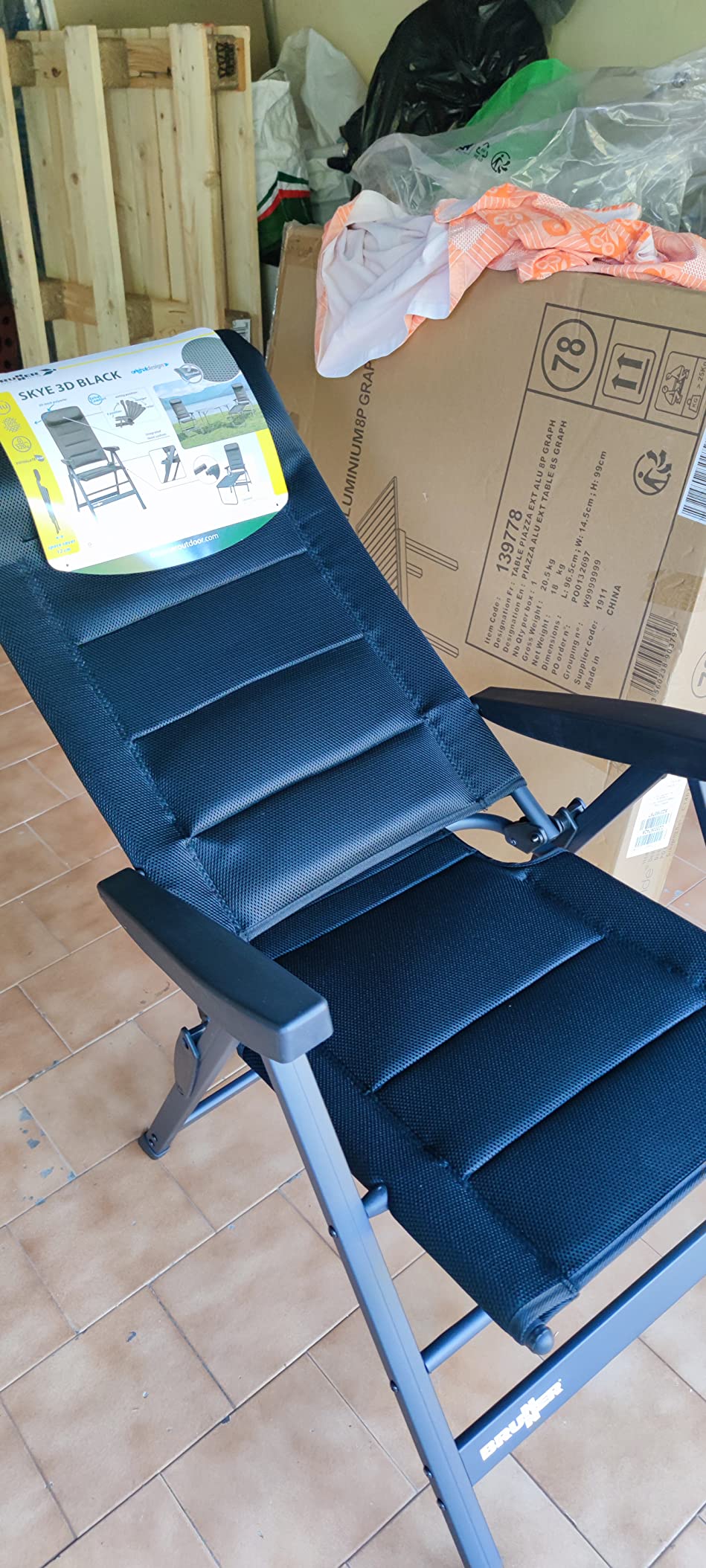 Brunner Skye 3D Sedia Campeggio Nera Poliestere