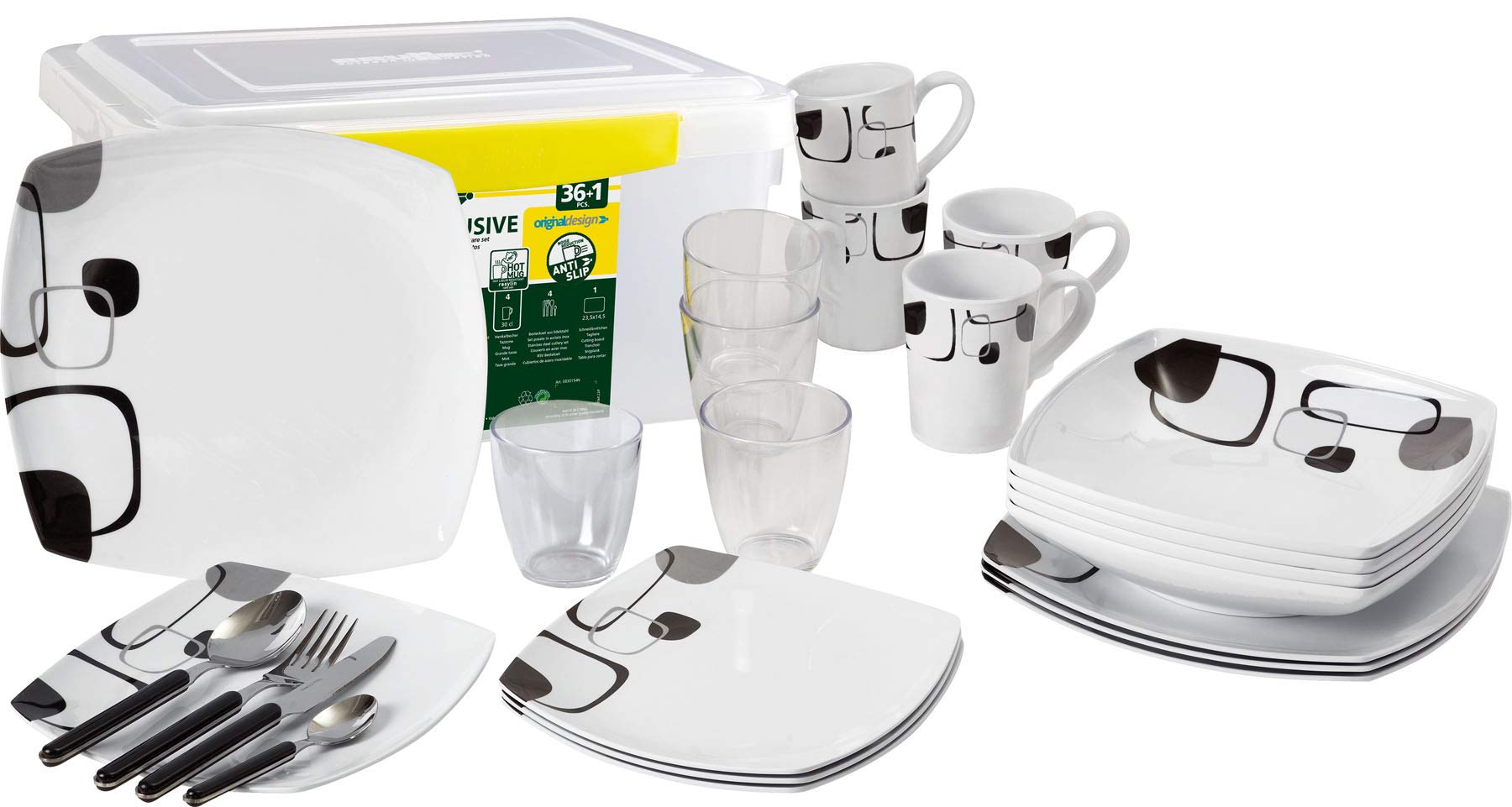 Brunner All Inclusive Enigma Set Melamina 36 Pezzi antiscivolo
