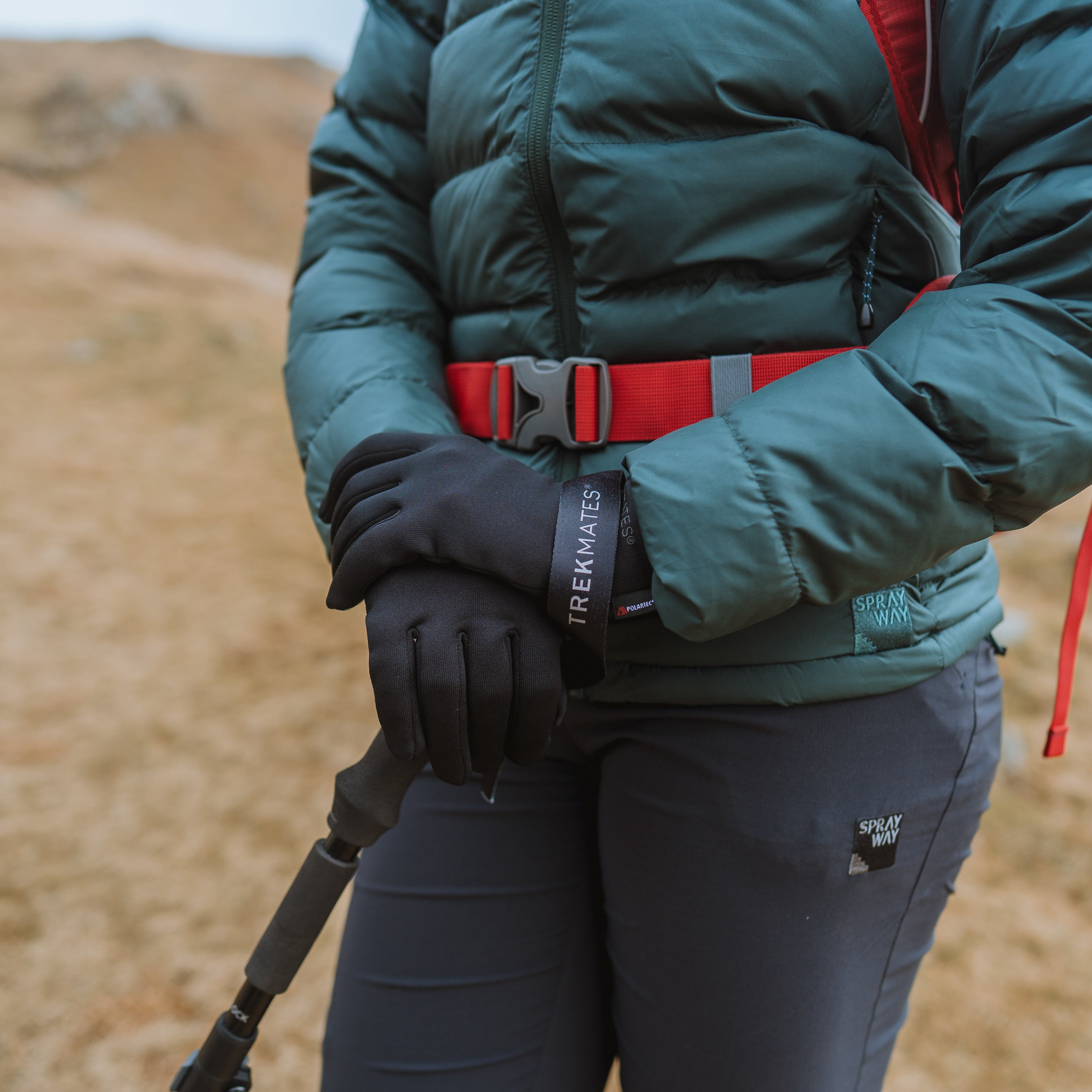 Trekmates Strath guanti pile neri Polartec elasticizzati