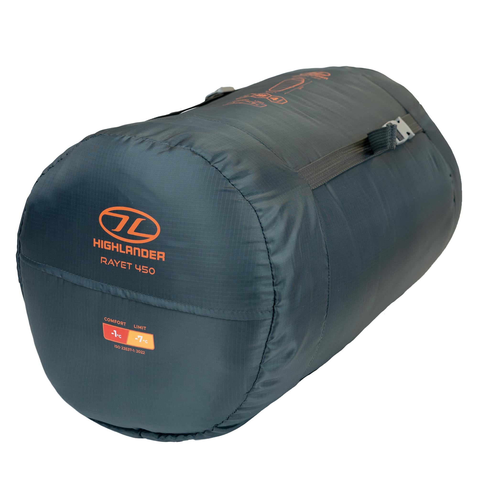 Highlander Rayet 450 sacco a pelo mummia grigio scuro 3-4 stagioni
