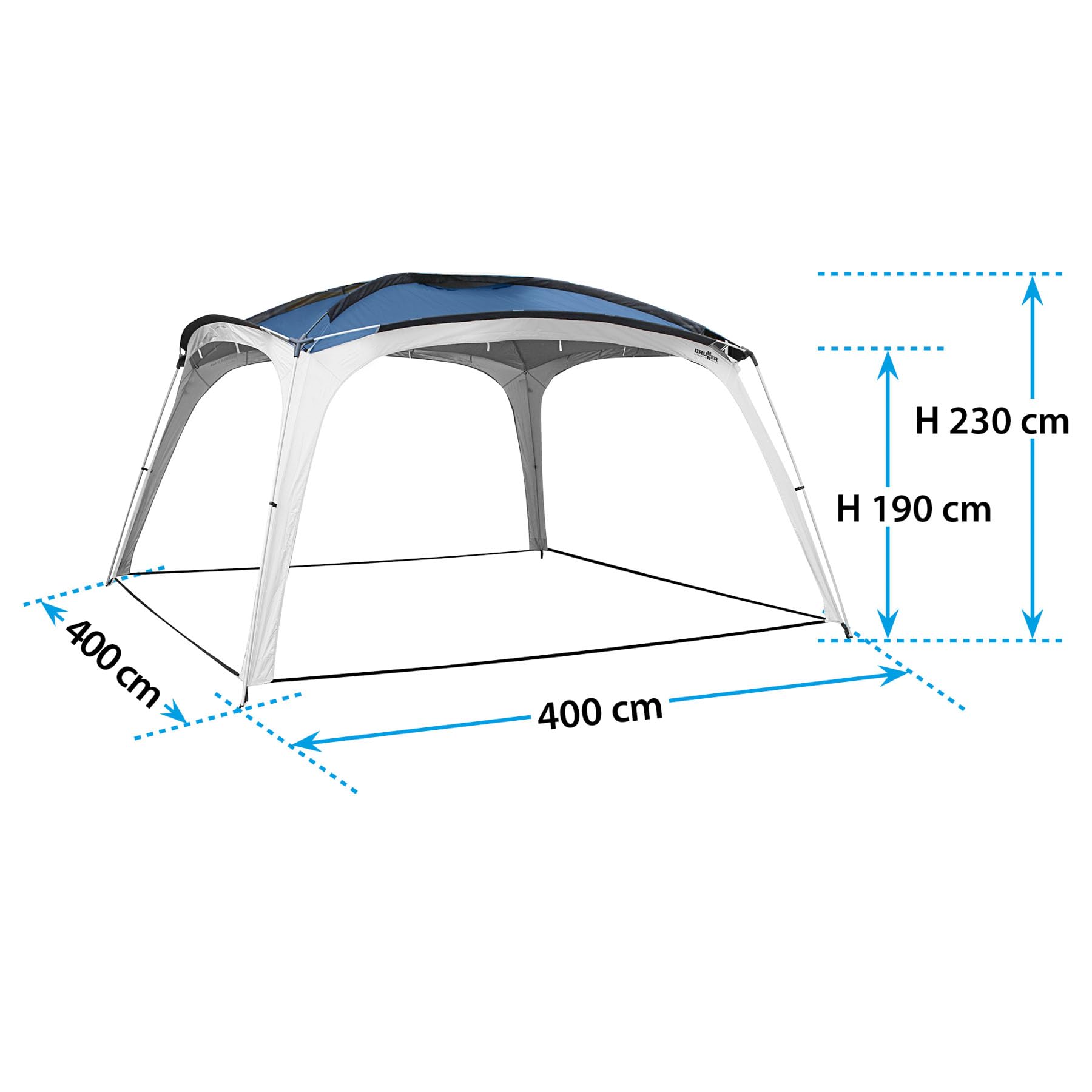 Brunner Medusa II Gazebo 4x4 Poliestere UPF 50+ Blu Verde