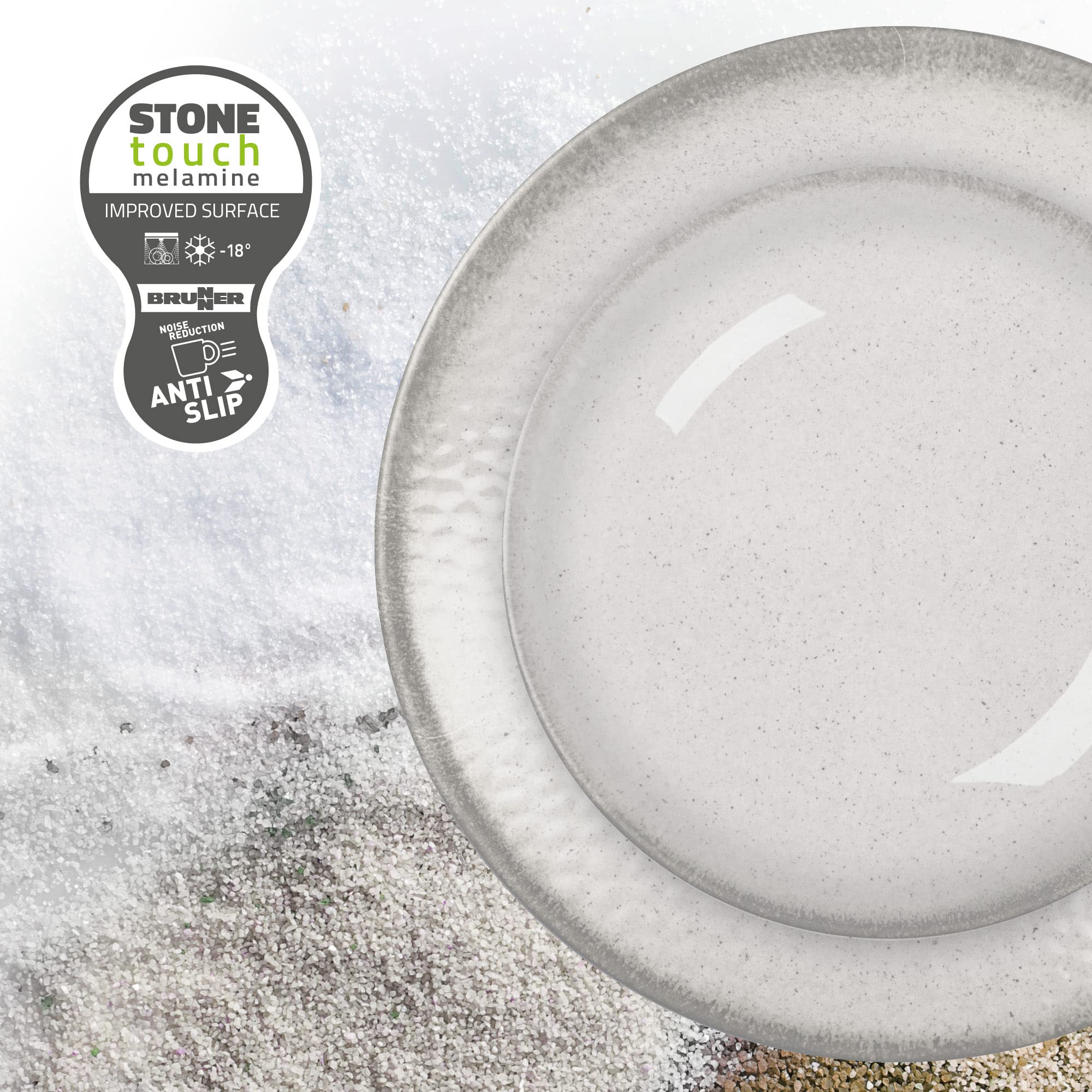 Brunner Tête-à-Tête Amadè set piatti campeggio 8 pezzi antiscivolo