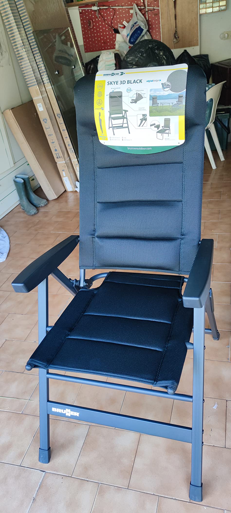 Brunner Skye 3D Sedia Campeggio Nera Poliestere