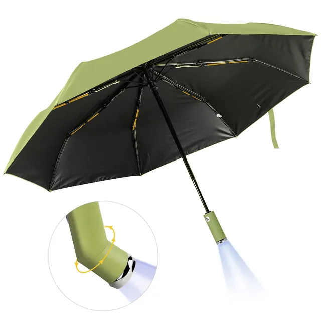 LAMA ombrello pieghevole automatico 10 stecche con LED antivento
