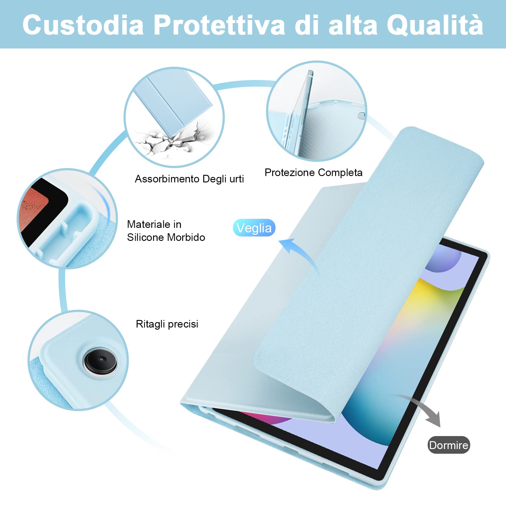 LAMA S6 Lite custodia tastiera tablet 10.4 blu