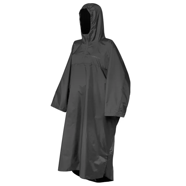 Trekmates Deluxe poncho pioggia nero impermeabile con zaino