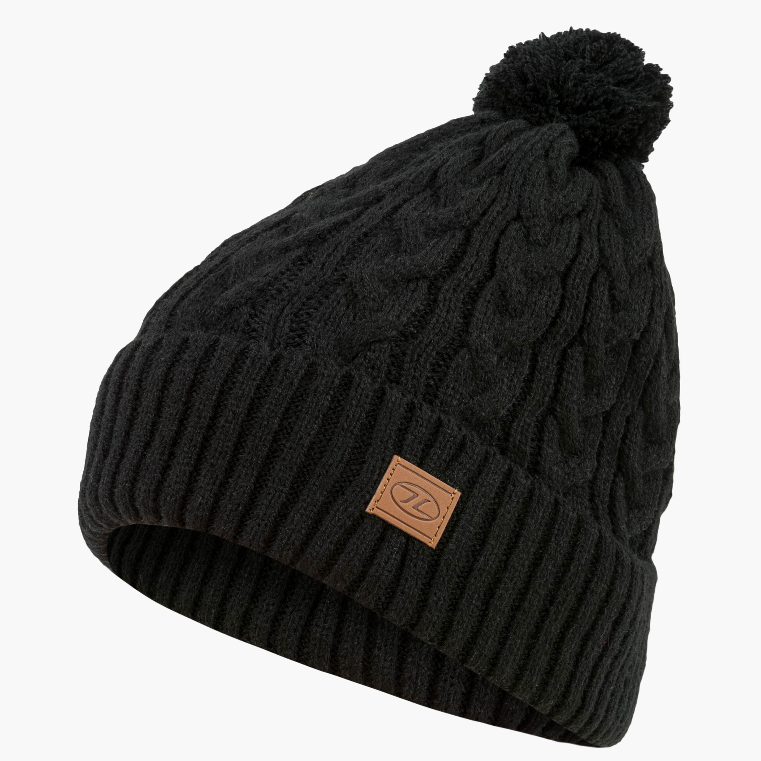 Highlander Beira cappello invernale pon pon pile nero