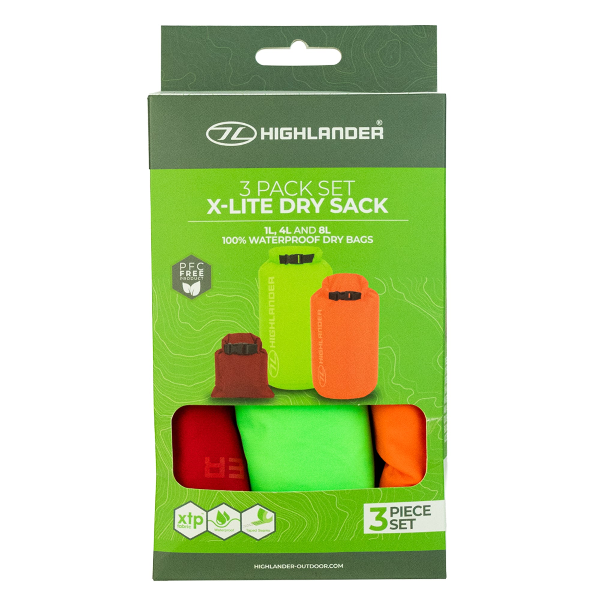 Highlander X-Lite set 3 sacche stagne 1L/4L/8L impermeabili