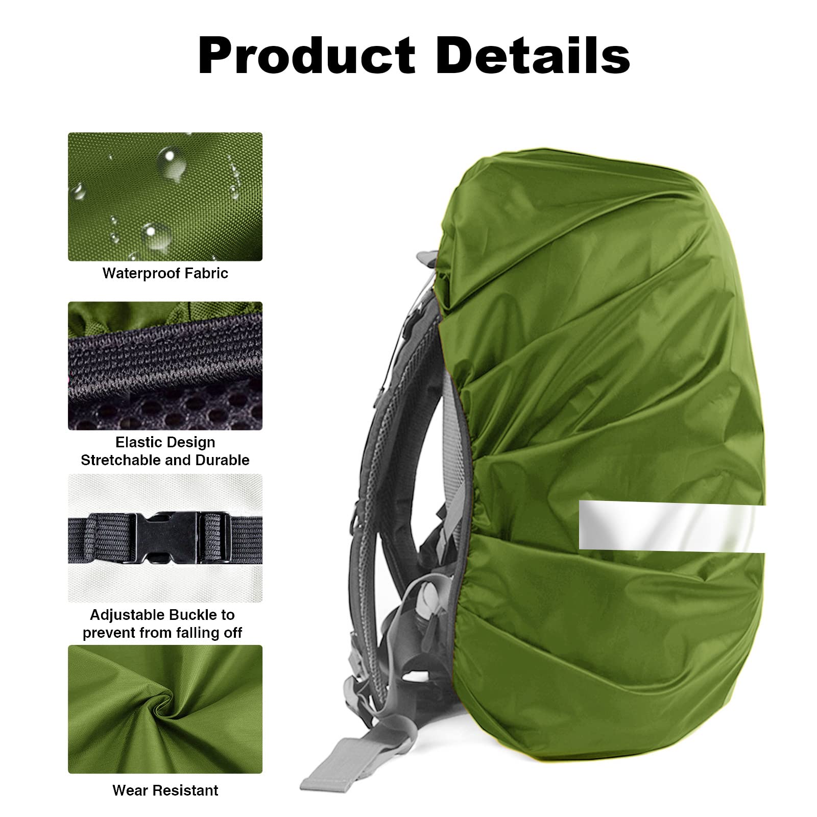 LAMA coprizaino antipioggia S nero-verde 2 pezzi impermeabile