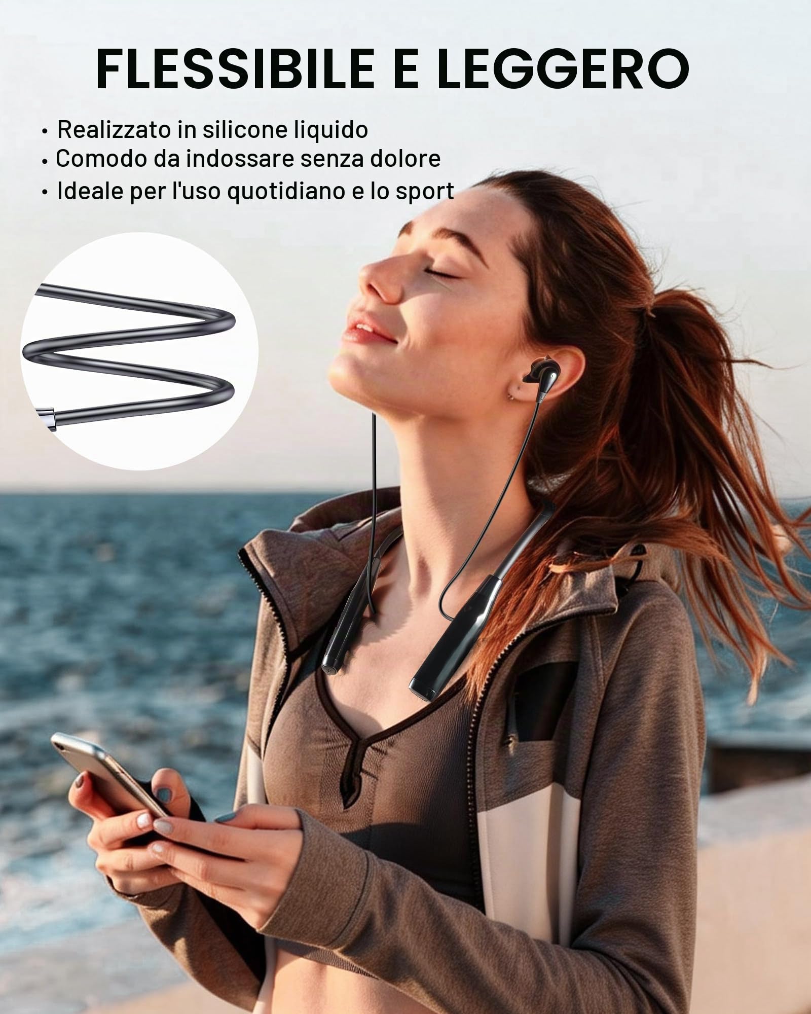 LAMA A13 auricolari bluetooth nero IPX5 100 ore