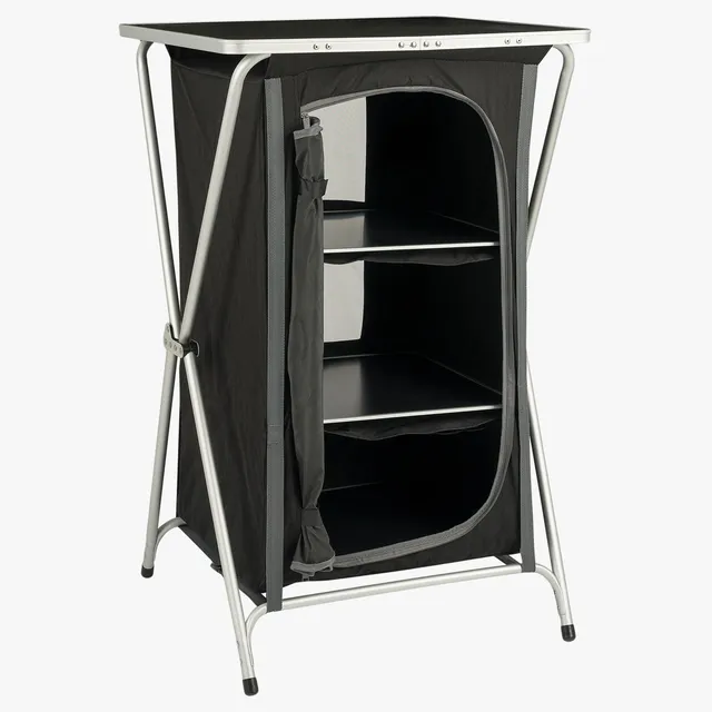Highlander mobiletto campeggio pieghevole 3 ripiani grigio