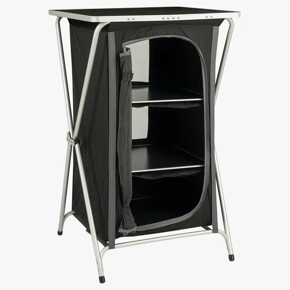 Highlander mobiletto campeggio pieghevole 3 ripiani grigio